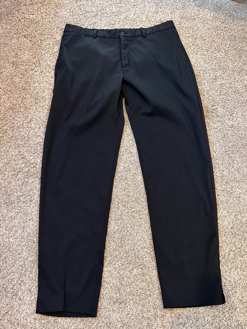 Nike Men’s Dri-Fit Performance Fabric Black Straight Leg Pants. 36x36. Golf Work